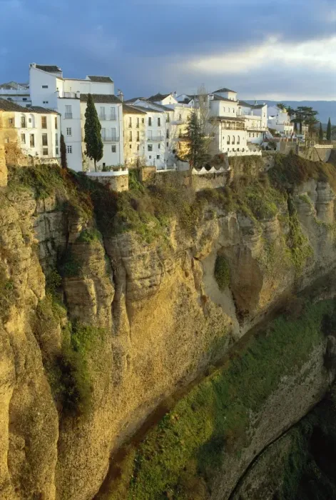 Framed Print : Houses perched on cliffs Framed Print : Houses perched on cliffs