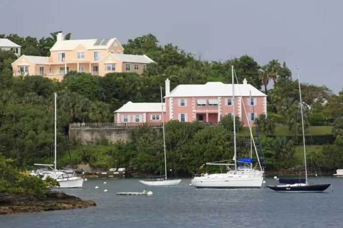 Framed Print : Houses in Pitts Bay, Hamilton City, Pembroke Parish, Bermuda, Central America Framed Print : Houses in Pitts Bay, Hamilton City, Pembroke Parish, Bermuda, Central America