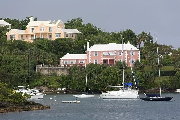 Houses in Pitts Bay, Hamilton City, Pembroke Parish, Bermuda, Central America