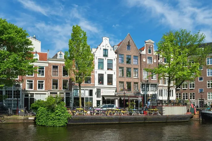 Framed Print : Houses by Prinsengracht canal, Amsterdam, The Netherlands, Europe