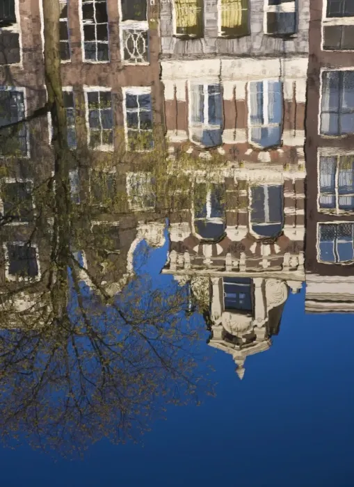 Framed Print : Houses reflecting in the water, Singel Canal, Amsterdam, Netherlands, Europe Framed Print : Houses reflecting in the water, Singel Canal, Amsterdam, Netherlands, Europe