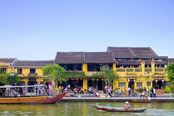 Houses and the river in the historic centre of Hoi An, UNESCO World Heritage Site