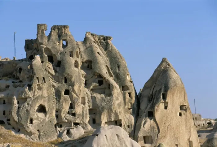 Framed Print : Houses in rock formations