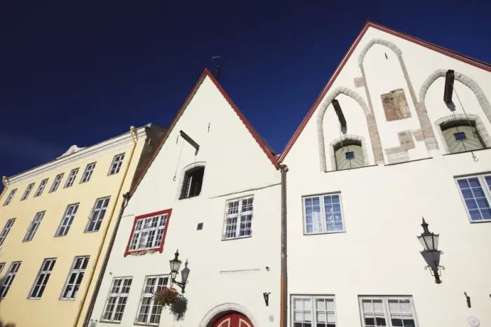 Framed Print : Houses on Ruutli Street, Tallinn, Estonia, Baltic States, Europe