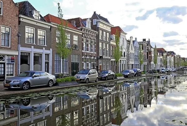 Houses on Turfmarkt in Gouda, South Holland, Netherlands, Europe
