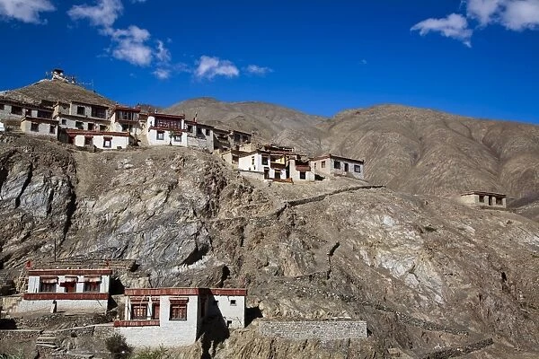 Housing for monks, Lamayuru Gompa, Ladakh, Jammu and Kashmir, India, Asia