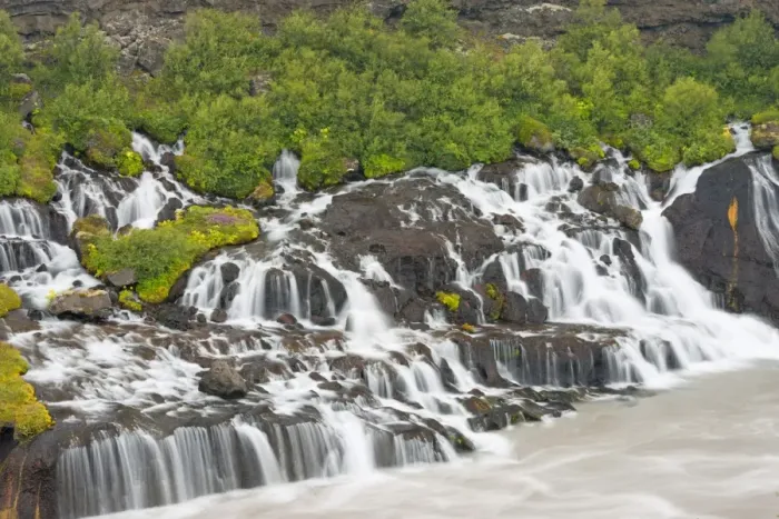 Framed Print : Hraunfossar waterfall, Iceland, Polar Regions Framed Print : Hraunfossar waterfall, Iceland, Polar Regions