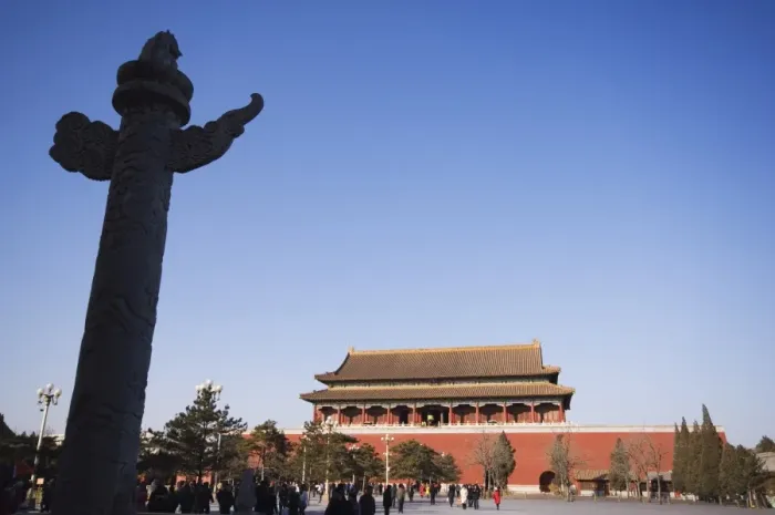 Framed Print : a Huabiao statue infront of the Forbidden City Beijing China Framed Print : a Huabiao statue infront of the Forbidden City Beijing China