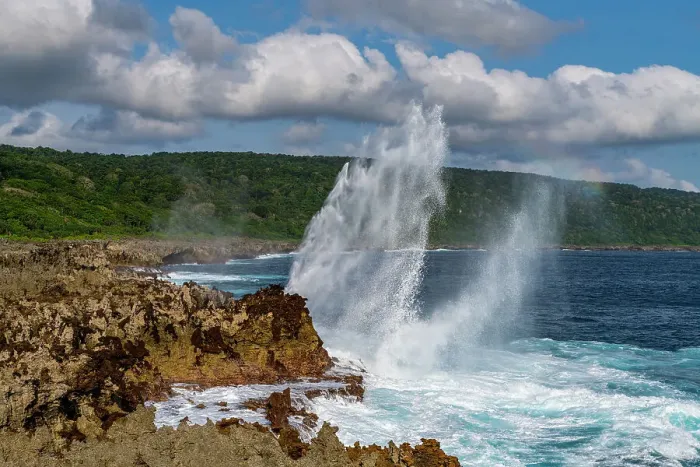 Framed Print : Huge blowhole on the rugged coast of Christmas Island, Australia, Indian Ocean Framed Print : Huge blowhole on the rugged coast of Christmas Island, Australia, Indian Ocean