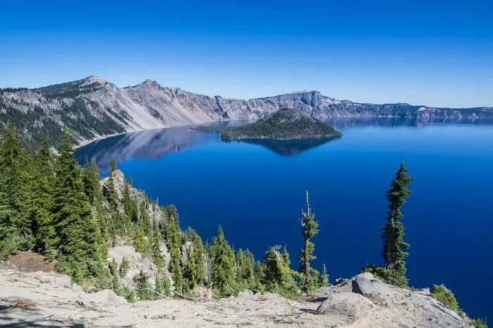 Framed Print : The huge caldera of the Crater Lake National Park, Oregon, United States of America, North America Framed Print : The huge caldera of the Crater Lake National Park, Oregon, United States of America, North America