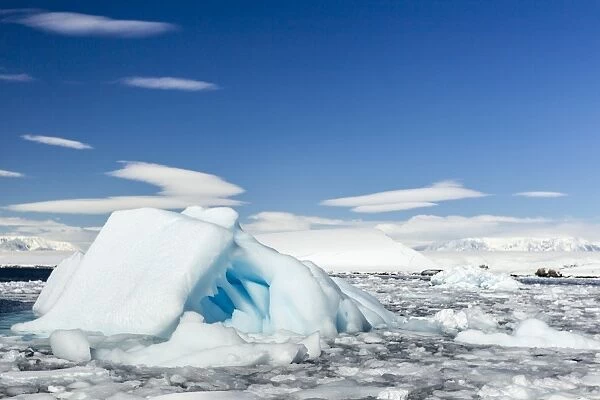 Huge iceberg in Mickelson Harbor, western side of the Antarctic Peninsula, Southern Ocean, Polar Regions