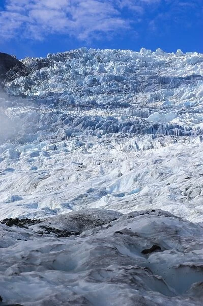 The huge icefield of the Fox Glacier, Westland Tai Poutini National Park, South Island, New Zealand, Pacific