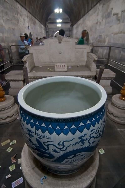 Huge pot inside the Ming Tombs, UNESCO World Heritage Site, Bejing, China, Asia