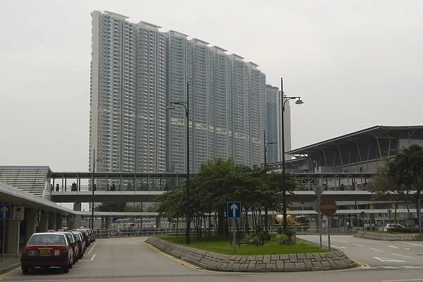 Huge residential apartment blocks in the new suburban town of Tung Chung