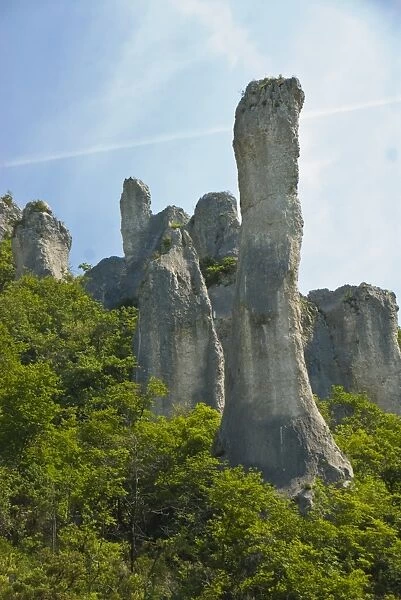 Huge stone towers in the Ucka Canyon, Istria, Croatia, Europe