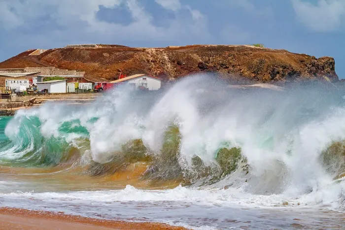 Framed Print : Huge waves breaking on the beach at Ascension Island in the Tropical Atlantic Ocean, South Atlantic Ocean Framed Print : Huge waves breaking on the beach at Ascension Island in the Tropical Atlantic Ocean, South Atlantic Ocean