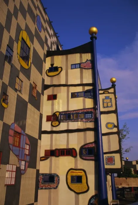 Framed Print : Hundertwassers Incinerator, Vienna, Austria, Europe Framed Print : Hundertwassers Incinerator, Vienna, Austria, Europe