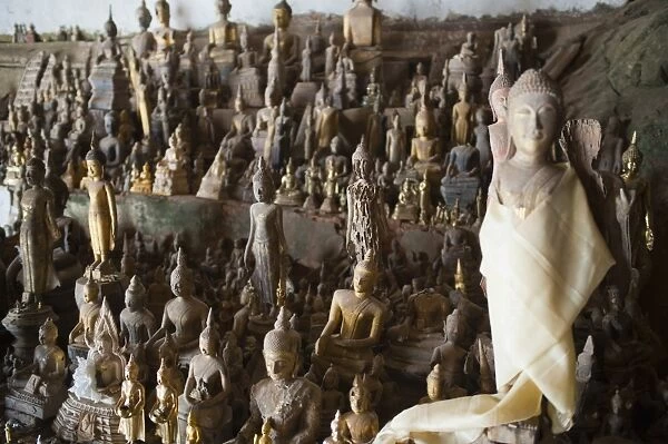 Hundreds of Buddhas at Pak Ou Caves, Luang Prabang, Laos, Indochina, Southeast Asia, Asia