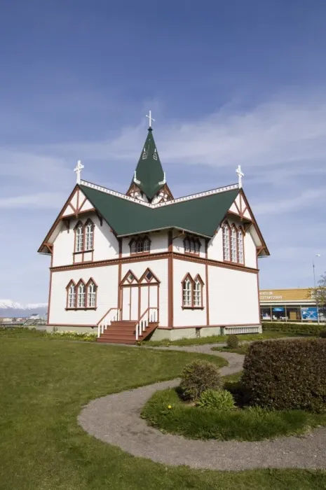 Framed Print : Husavik church, Iceland, Polar Regions Framed Print : Husavik church, Iceland, Polar Regions