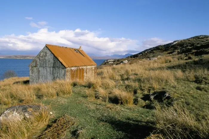 Framed Print : Hut with rusty corrugated roof Framed Print : Hut with rusty corrugated roof