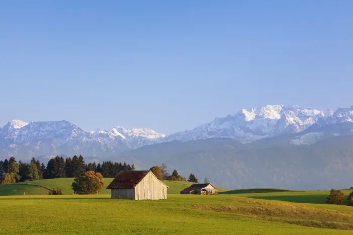 Framed Print : Hut and snow-capped Alps, Allgau, near Fussen, Bavaria, Germany, Europe Framed Print : Hut and snow-capped Alps, Allgau, near Fussen, Bavaria, Germany, Europe