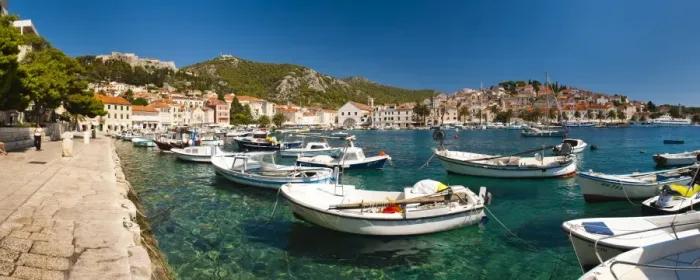 Framed Print : Hvar harbour, the Spanish Fortress and Hvar town centre, Hvar Island, Dalmatian Coast, Adriatic, Croatia, Europe Framed Print : Hvar harbour, the Spanish Fortress and Hvar town centre, Hvar Island, Dalmatian Coast, Adriatic, Croatia, Europe