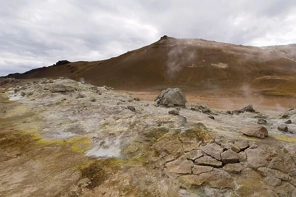 Hverir geothermal fields at the foot of Namafjall mountain, Myvatn lake area