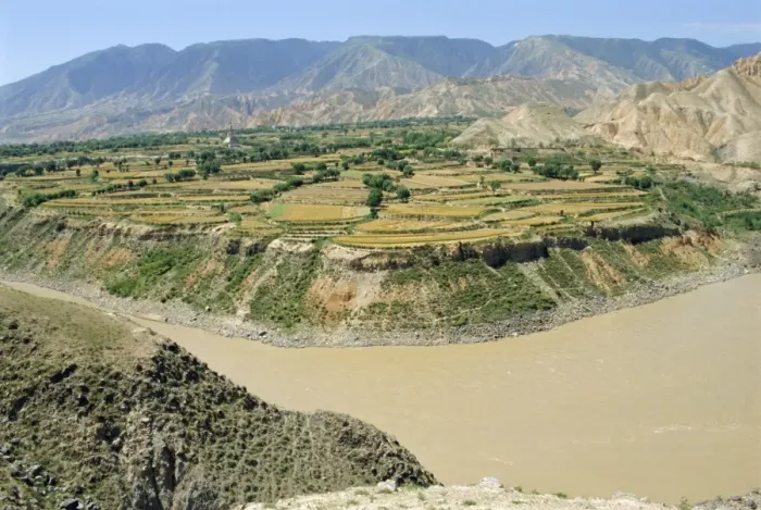 Framed Print : Hwang Ho, the Yellow River, in Qinghai Province, China Framed Print : Hwang Ho, the Yellow River, in Qinghai Province, China