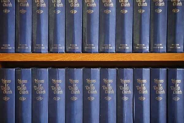 Hymn books in a Reformed church, London, England, Unnited Kingdom, Europe