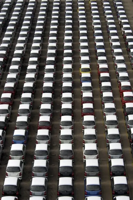 Framed Print : Hyundai cars ready for export, Chennai port, Tamil Nadu, India, Asia Framed Print : Hyundai cars ready for export, Chennai port, Tamil Nadu, India, Asia