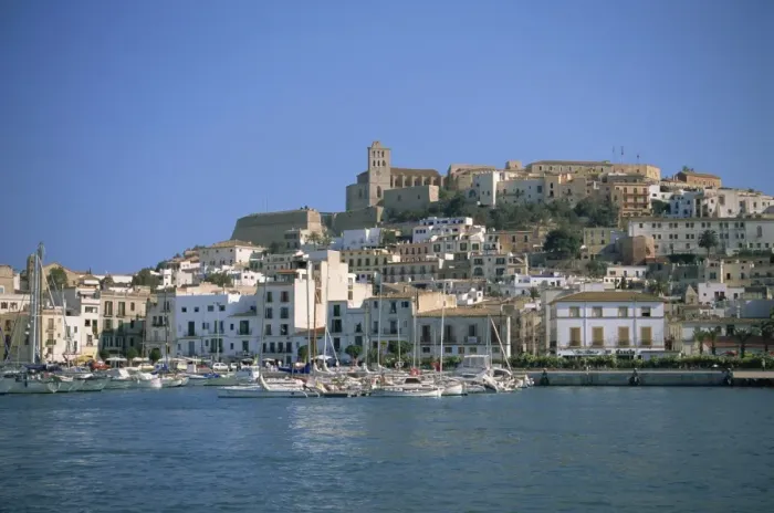 Framed Print : Ibiza Town skyline and harbour Framed Print : Ibiza Town skyline and harbour