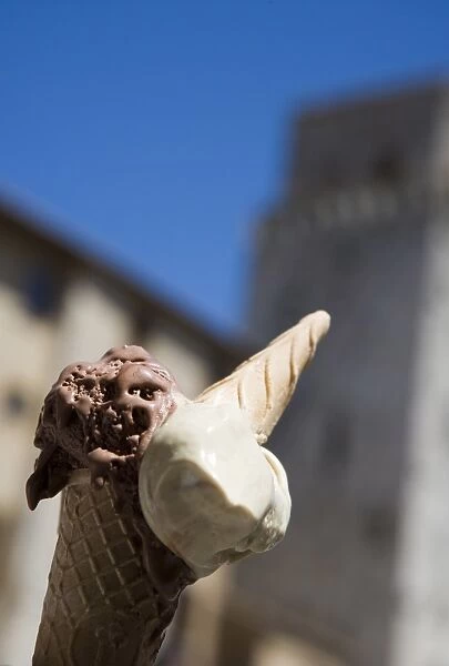 Ice Cream in San Gimignano, Tuscany, Italy, Europe