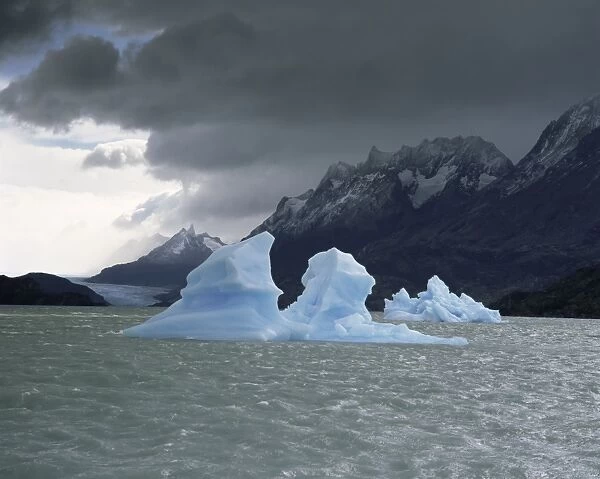 Ice in Lago Grey, Torres del Paine National Park, Patagonia, Chile, South America