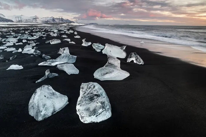 Framed Print : Ice shards, Diamond Beach, Jokulsarlon, sunrise, Iceland, Polar Regions Framed Print : Ice shards, Diamond Beach, Jokulsarlon, sunrise, Iceland, Polar Regions