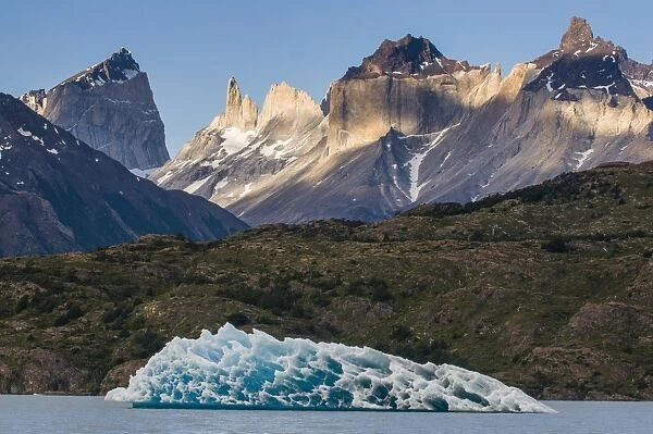 Iceberg on Lago Grey lake in the Torres del Paine National Park, Patagonia, Chile, South America