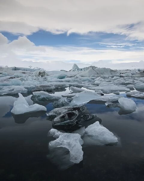 Icebergs floating in Jokulsarlon Glacier Lagoon, Iceland, Polar Regions