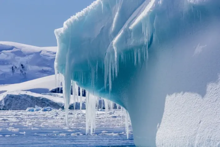 Framed Print : Icicles hang from a glacial iceberg at Cierva Cove, Antarctica, Polar Regions Framed Print : Icicles hang from a glacial iceberg at Cierva Cove, Antarctica, Polar Regions