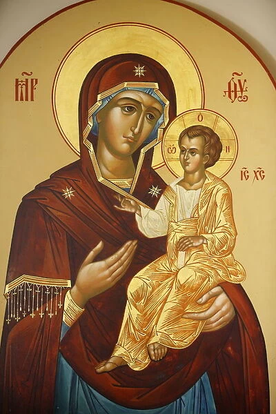 Icon of the Virgin and Child in Mary Magdalene Russian Orthodox church on Mount of Olives