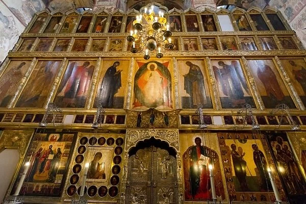 Iconostasis inside the Assumption Cathedral, the Kremlin, UNESCO World Heritage Site