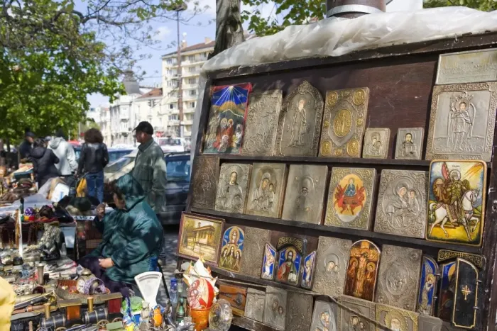 Framed Print : Icons at Aleksander Nevski church market, Sofia, Bulgaria, Europe