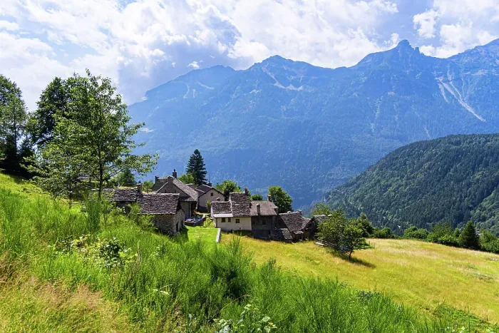 Framed Print : Idyllic alpine village on a green slope with an mountainous background, Varzo, the Valley of Ossola, Piedmont, Italy, Europe Framed Print : Idyllic alpine village on a green slope with an mountainous background, Varzo, the Valley of Ossola, Piedmont, Italy, Europe