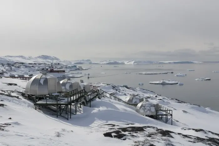 Framed Print : Igloos outside the Arctic Hotel in Ilulissat, Greenland, Denmark, Polar Regions Framed Print : Igloos outside the Arctic Hotel in Ilulissat, Greenland, Denmark, Polar Regions