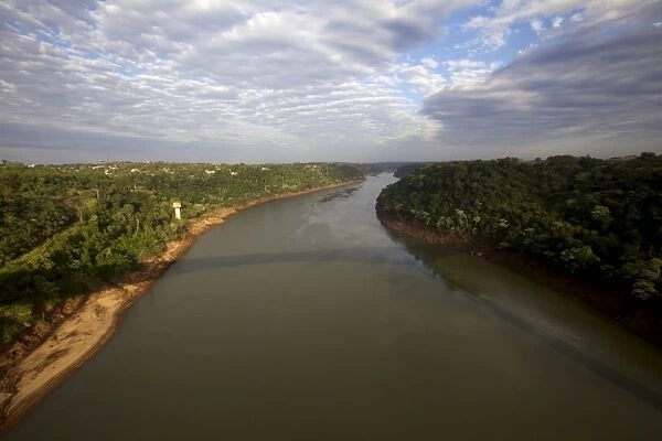 The Iguassu River, national border with Argentina on the left and Brazil on the right