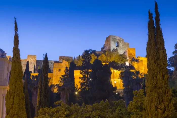 Framed Print : Illuminated view of the walls of Alcazaba, Malaga, Costa del Sol, Andalusia, Spain Framed Print : Illuminated view of the walls of Alcazaba, Malaga, Costa del Sol, Andalusia, Spain