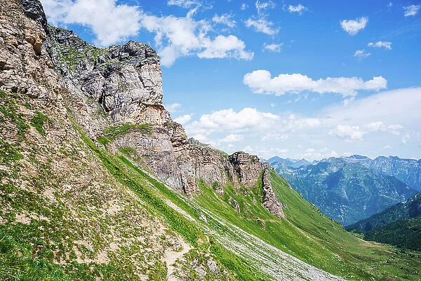 Impressive alpine cliffs of Passo Valtendra (Veglia-to-Devero), Alpe Veglia, Piemonte (Piedmont), Italy, Europe