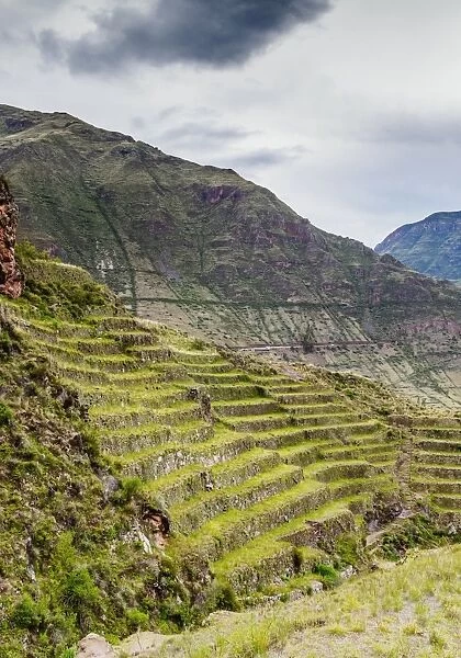 Inca Terraces, Pisac, Sacred Valley, Cusco Region, Peru, South America