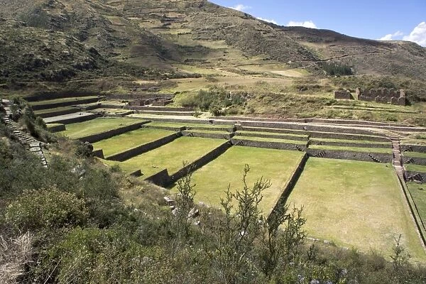 Inca terracing, Tipon, the Sacred Valley, Peru, South America