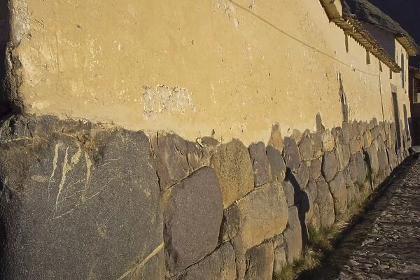 Inca wall in Ollantaytambo, Peru, South America