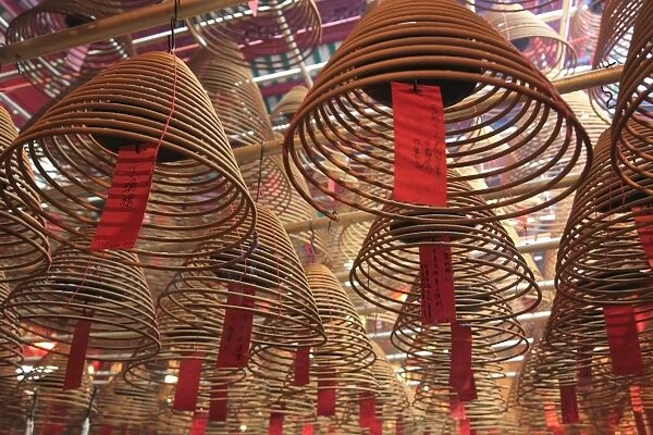 Incense coils, Man Mo Temple, Hong Kong, China, Asia