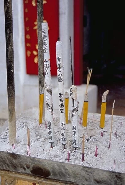 Incense sticks, Tin Hau temple, Stanley, Hong Kong Island, Hong Kong, China, Asia